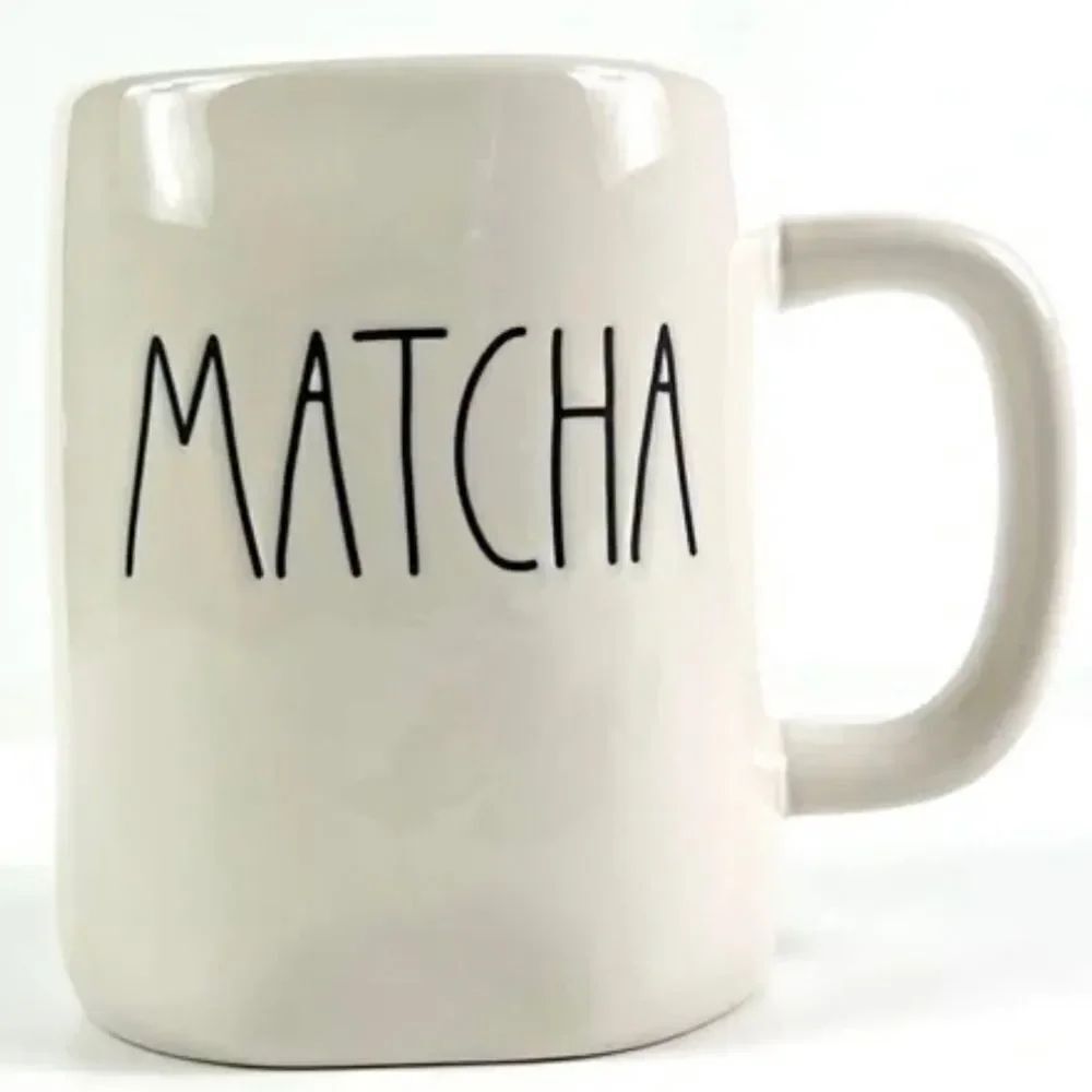 NWT Rae Dunn White Ceramic Matcha White Coffee Mug Cup with Black lettering New
